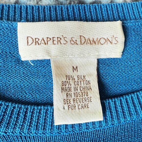 Draper's & Damon's Royal Blue Sweater Set with Appliqué and Rhinestone Accents - Picture 7 of 8